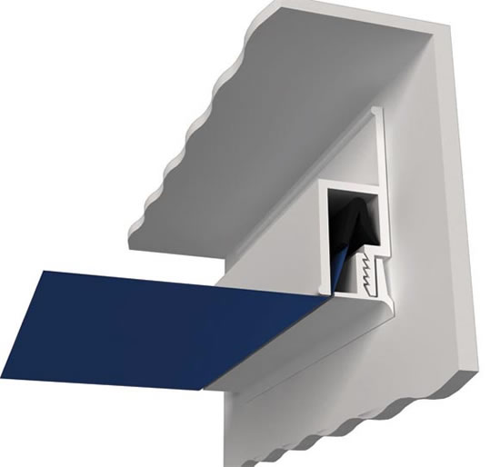 как крепить гарпун для натяжных потолков