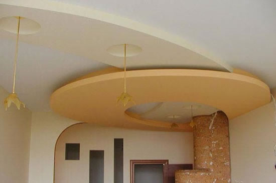 навесной потолок из гипсокартона фото