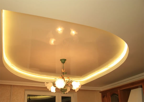 двухуровневый потолок со светодиодной подсветкой