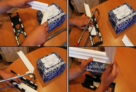 как крепить плинтус на потолок