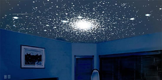 звездное небо на потолке в детской комнате