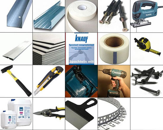 для навесного потолка потребуется инструмент и материалы