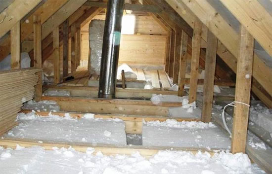 чердачное перекрытие по деревянным балкам