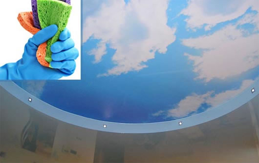 как ухаживать за натяжным потолком правила