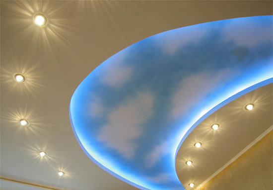 интерьер потолков из гипсокартона
