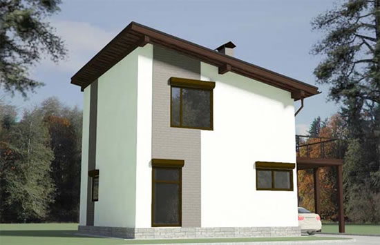 двухэтажный дом с односкатной крышей проект