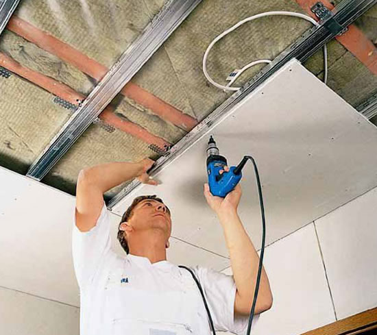 подшивной потолок из гипсокартона устройство