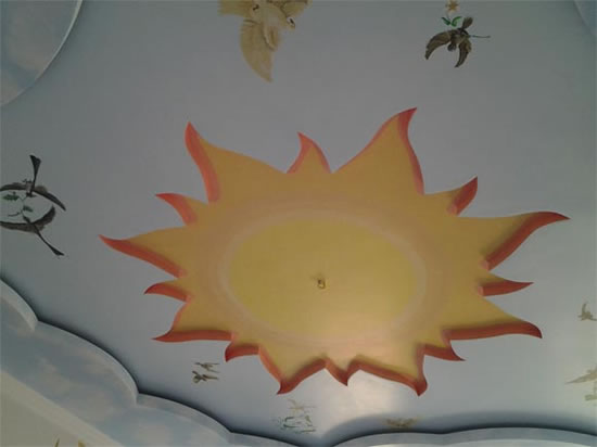 роспись потолка в детской своими руками