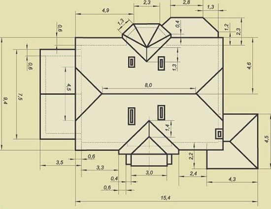 расчет площади мансарды