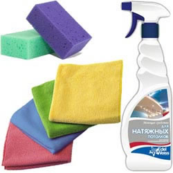 каким средством мыть натяжные потолки