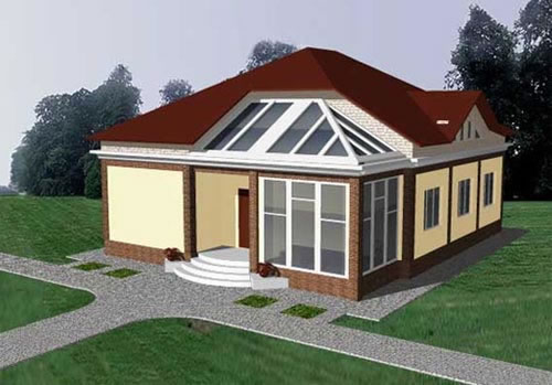 план одноэтажного дома с мансардой