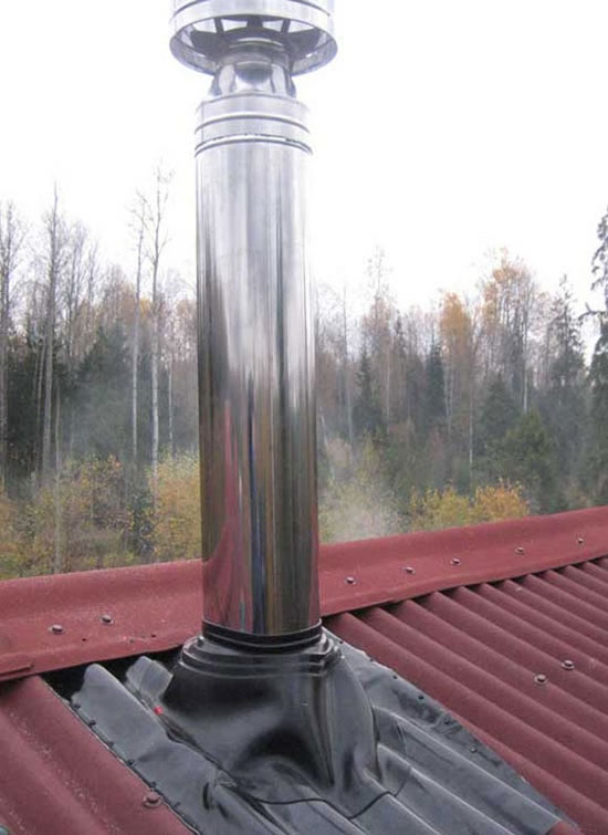 заделка трубы на крыше