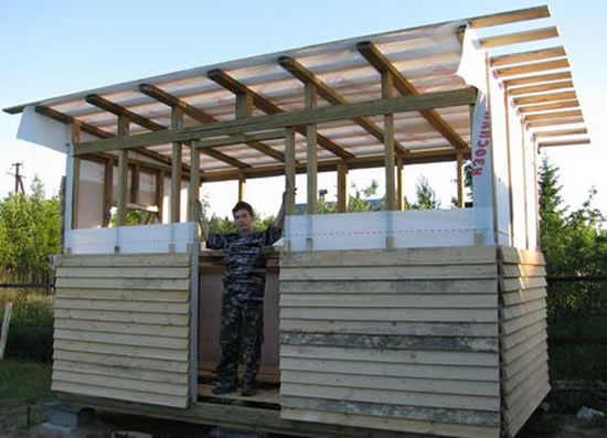 каркас односкатной крыши монтаж