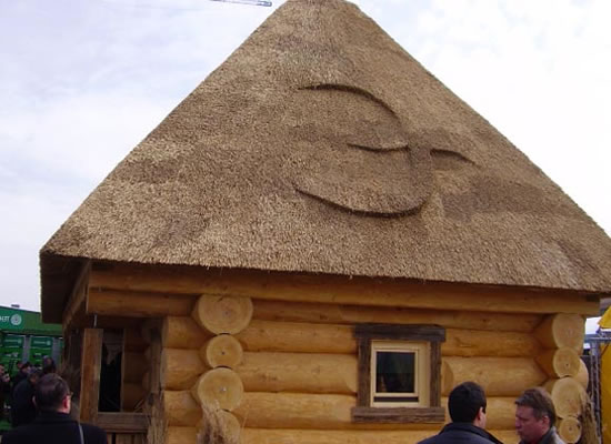 монтаж кровли из камыша