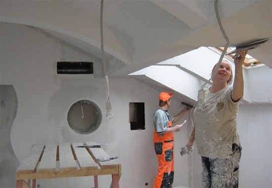 подготовка потолка из гипсокартона перед покрасой