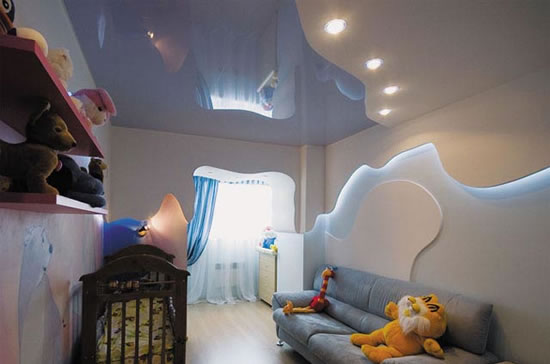 дизайн потолков детской комнаты