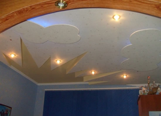 фото гипсокартонных потолков в детской