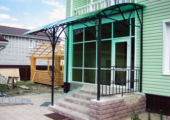 как построить навес к дому