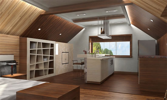 отделка потолка в мансарде