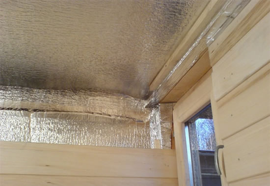 потолок в сауне