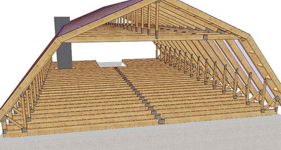 стропильная конструкция мансарды