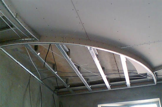 криволинейные потолки из гипсокартона