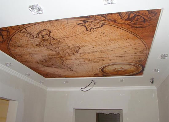 натяжной потолок с фотопечатью варианты